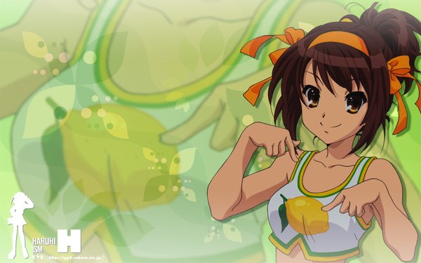 Anime picture 1920x1200 with suzumiya haruhi no yuutsu kyoto animation suzumiya haruhi highres wide image girl