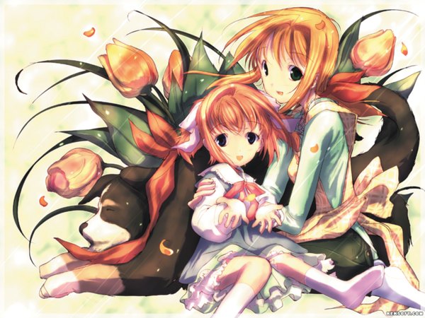 Anime picture 1280x960 with flower (flowers) tagme