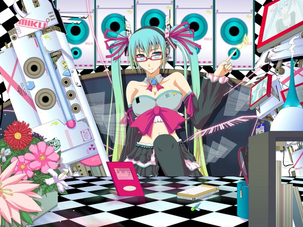Anime picture 1320x990 with vocaloid hatsune miku girl tagme