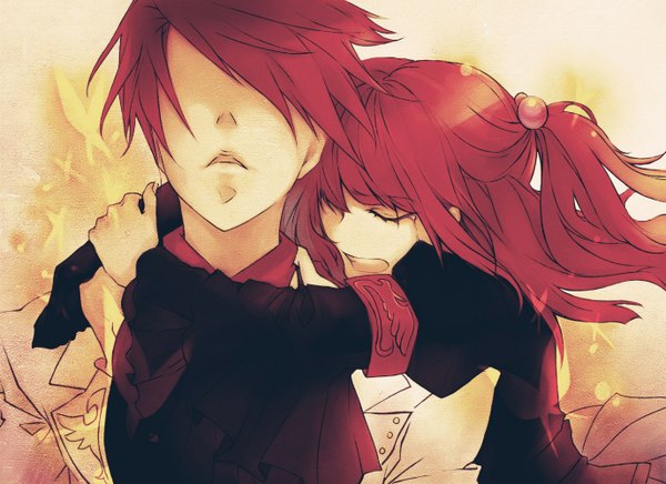Anime picture 1376x1000 with umineko no naku koro ni ushiromiya battler ushiromiya ange red hair crying