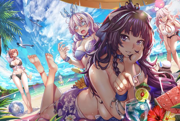 Anime picture 1500x1011 with honkai impact 3rd benghuai xueyuan honkai (series) raiden mei kiana kaslana yae sakura bronya zaychik theresa apocalypse fu hua murata himeko hasaya long hair looking at viewer blush fringe short hair breasts open mouth blue eyes light erotic