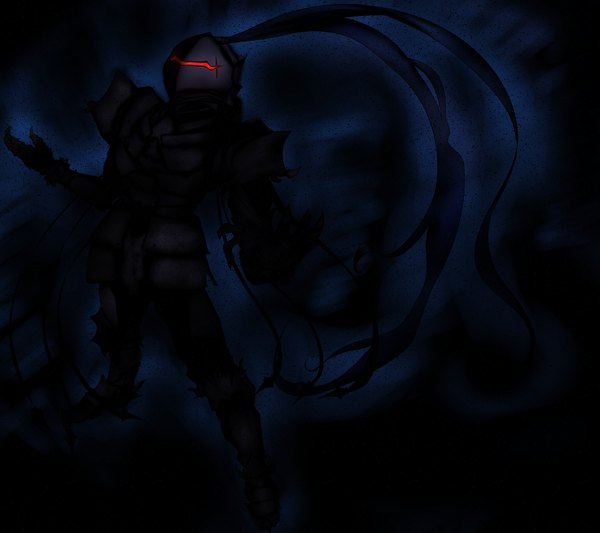 イラスト 1800x1600 と Fateシリーズ フェイト/ゼロ type-moon berserker (fate/zero) ソロ highres 立つ dark background 男性 鎧 ヘルメット