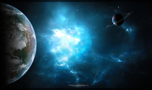 Anime-Bild 1920x1140 mit original tsarye highres wide image inscription wallpaper light no people scenic space star (stars) planet