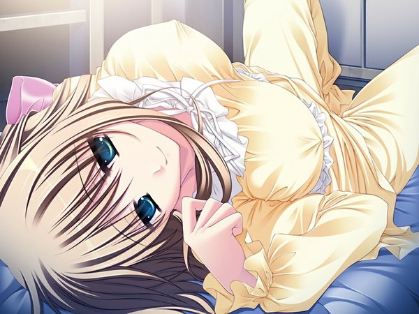 イラスト 1024x768 と sakura bitmap (game) light erotic 茶色の髪 緑の目 game cg 女の子