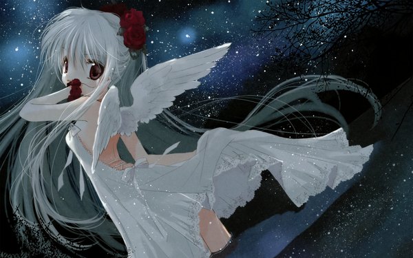 Anime picture 2560x1600 with rami highres wide image dress hato no tamago
