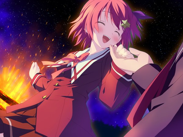 Anime picture 1600x1200 with hoshizora no memoria minahoshi asuho shida kazuhiro game cg hair ornament star (symbol) star hair ornament tagme