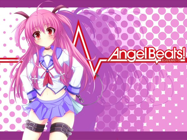 Anime picture 1600x1199 with angel beats! key (studio) yui (angel beats!) pink hair two side up serafuku