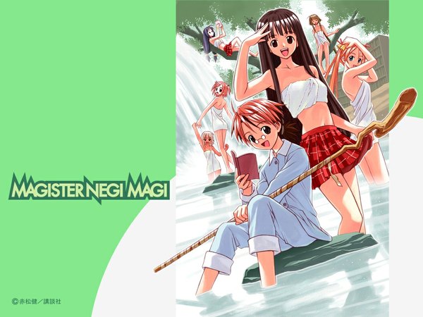 Anime picture 1024x768 with mahou sensei negima! kagurazaka asuna konoe konoka negi springfield tagme