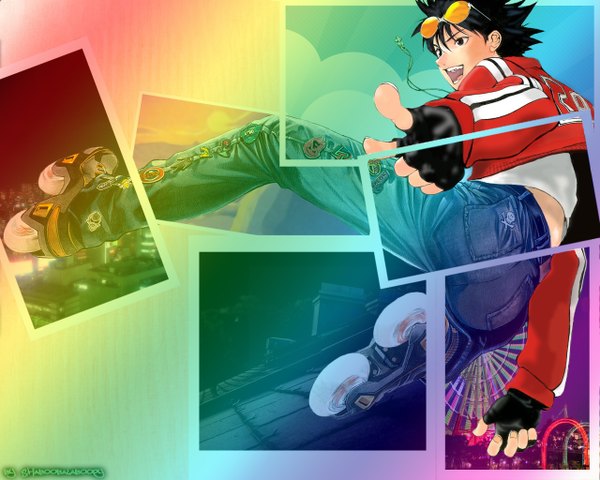 Anime picture 1280x1024 with air gear toei animation minami itsuki gloves necklace sunglasses