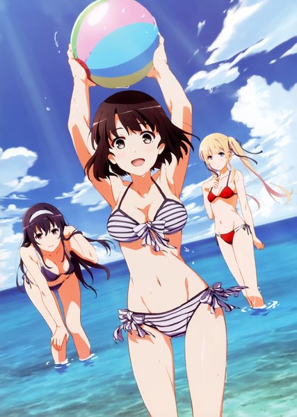 Anime picture 4444x6248 with saenai heroine no sodatekata a-1 pictures kasumigaoka utaha katou megumi sawamura spencer eriri kawatsuma tomomi long hair tall image looking at viewer highres short hair breasts blue eyes light erotic black hair blonde hair twintails multiple girls brown eyes absurdres