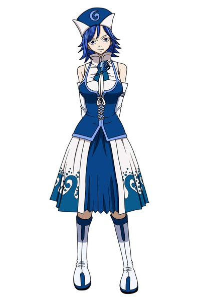 Anime picture 1226x1772 with fairy tail juvia lockser silent-shanin single tall image short hair blue eyes white background blue hair coloring girl dress gloves hat choker elbow gloves thigh boots