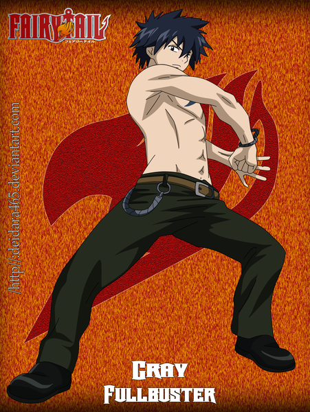 Anime picture 1932x2572 with fairy tail gray fullbuster deidara465 single tall image highres short hair black hair simple background black eyes inscription tattoo muscle boy pants