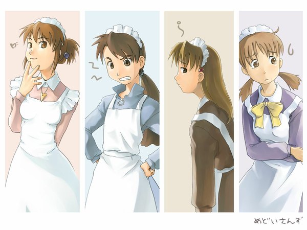 Anime picture 1024x768 with futaba channel nijiura maids maid medoi hidoi kudoi modoi