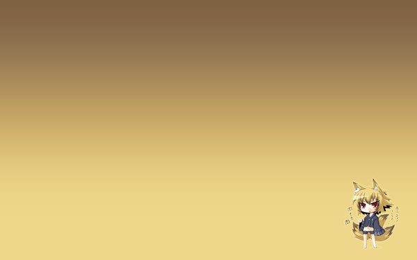 Anime picture 1920x1200 with naruto studio pierrot naruto (series) isobu (sanbi) reku single highres simple background blonde hair red eyes wide image animal ears tail japanese clothes chibi bijuu bike shorts