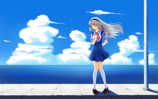 Anime picture 1920x1200 with clannad key (studio) sakagami tomoyo highres wide image sky