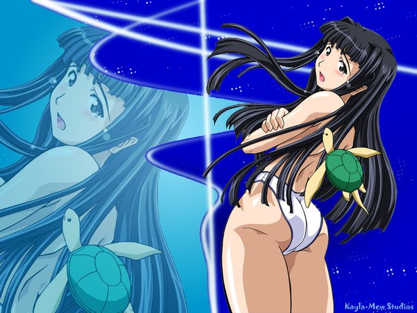 Anime picture 1024x768 with love hina aoyama motoko light erotic girl turtle