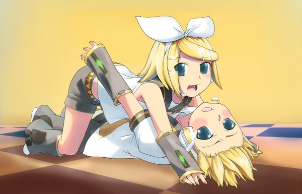 Anime picture 1260x810 with vocaloid kagamine rin kagamine len girl tagme