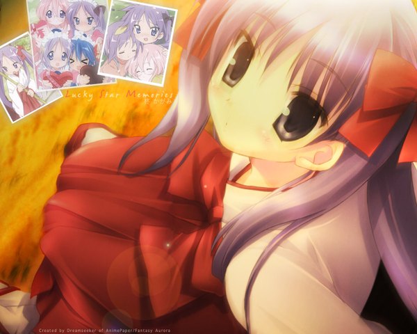 Anime picture 1280x1024 with lucky star kyoto animation hiiragi kagami japanese clothes miko girl