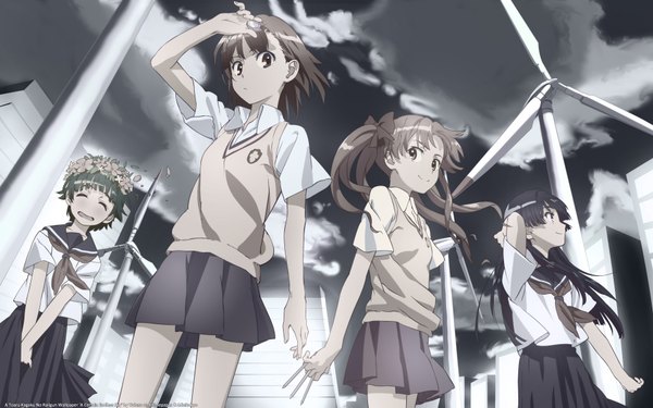 Anime picture 1920x1200 with to aru kagaku no railgun j.c. staff highres wide image