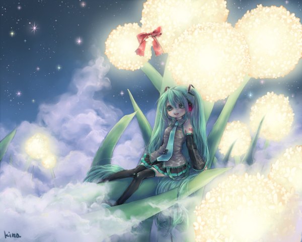 Anime picture 1280x1024 with vocaloid hatsune miku sky girl tagme