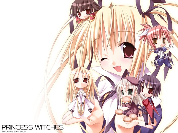 Anime picture 1600x1200 with princess witches white background tagme