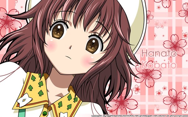 Anime picture 1920x1200 with kobato hanato kobato single blush highres wide image brown eyes girl hat