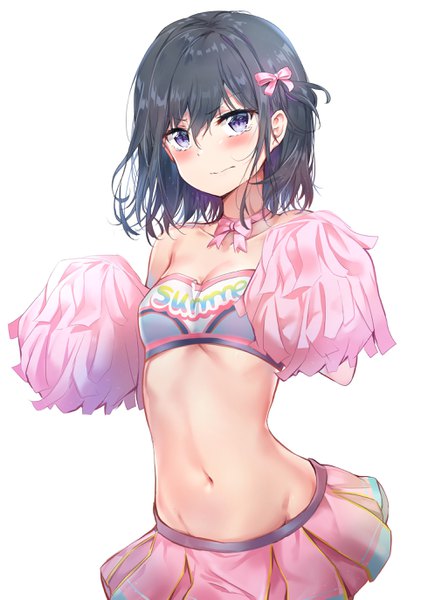 Anime picture 1926x2745 with masamune-kun no revenge silver link adagaki aki nyung single tall image looking at viewer blush fringe highres short hair breasts blue eyes light erotic black hair simple background hair between eyes standing white background upper body