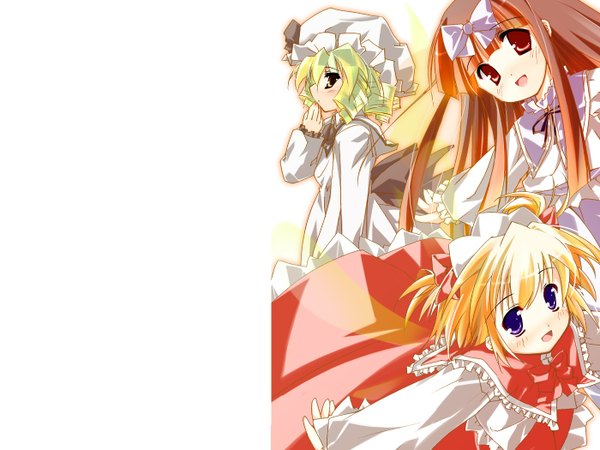 Anime picture 1400x1050 with touhou star sapphire luna child sunny milk multiple girls girl 3 girls