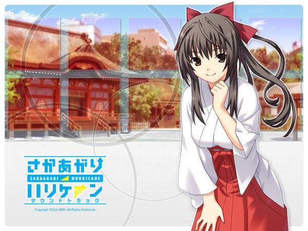 Anime picture 1280x960 with sakaagari hurricane japanese clothes miko tagme