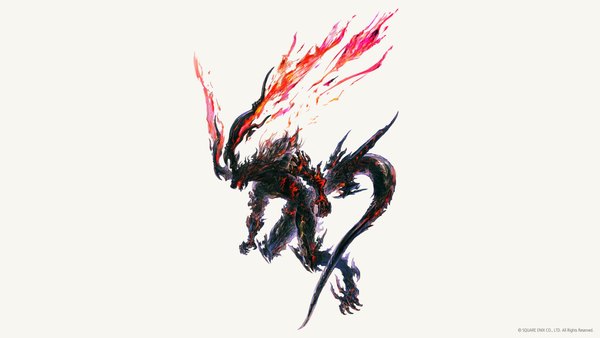 Anime picture 3840x2160 with final fantasy final fantasy xvi square enix ifrit (final fantasy) takahashi kazuya highres simple background wide image white background absurdres full body official art demon