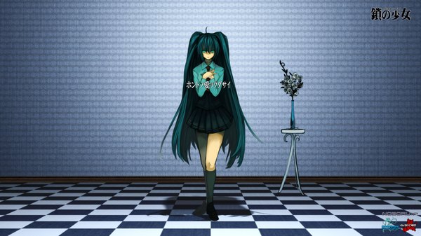Anime picture 1920x1080 with vocaloid hatsune miku ukai saki highres wide image twintails girl
