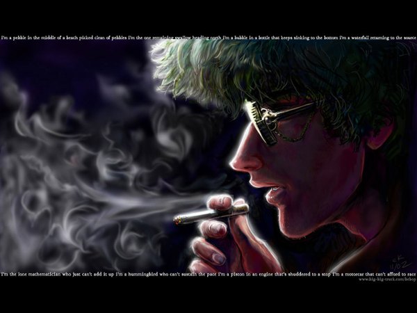 Anime-Bild 1280x960 mit cowboy bebop sunrise (studio) spike spiegel bigbigtruck wallpaper smoke boy sunglasses cigarette e.k weaver