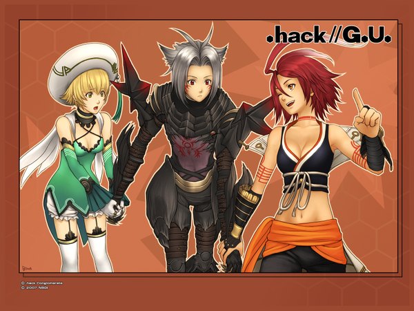 Anime picture 1600x1200 with .hack// .hack//g.u. haseo atoli yowkow (.hack//) red hair