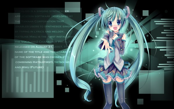 Anime picture 3200x2000 with vocaloid hatsune miku caidychen lucie blush highres wide image girl thighhighs