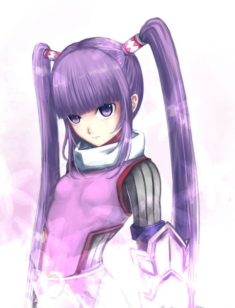 Anime picture 1192x1562 with tales of graces sophie (tales) darkers (akefumi) single long hair tall image looking at viewer purple eyes twintails purple hair girl