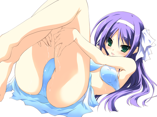 Anime picture 3200x2400 with kikurage (plastic people) blush highres light erotic swimsuit