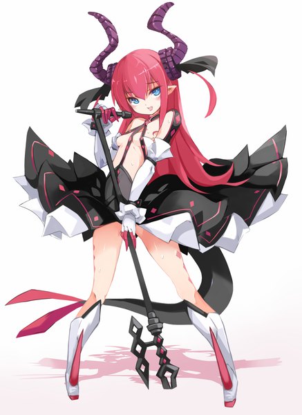 Anime picture 1167x1600 with fate (series) fate/extra fate/extra ccc elizabeth bathory (fate) (all) elizabeth bathory (fate) karukan (monjya) single long hair tall image looking at viewer blush fringe breasts open mouth blue eyes light erotic simple background hair between eyes standing white background