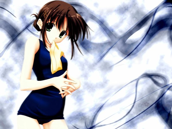 Anime picture 1024x768 with swimsuit one-piece swimsuit school swimsuit tagme