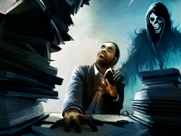 Anime picture 1200x900 with death (entity) grim reaper alexiuss office boy book (books) table