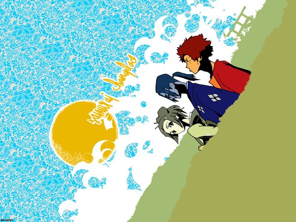 Anime picture 1600x1200 with samurai champloo mugen (samurai champloo) jinnosuke fuu (samurai champloo) boy sun