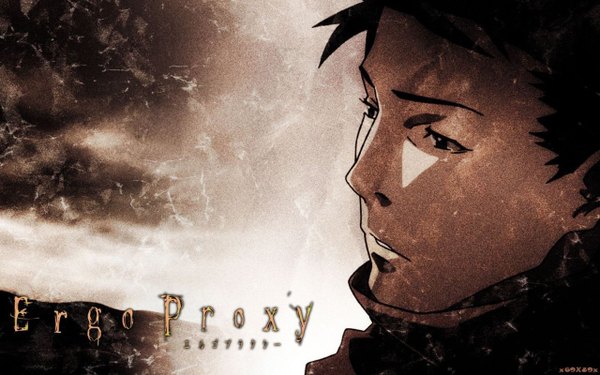 Anime picture 2560x1600 with ergo proxy vincent law single highres short hair black hair wide image black eyes boy