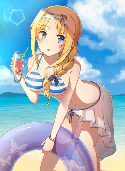 Anime picture 2121x2902 with sword art online sword art online: alicization a-1 pictures alice zuberg enokimo me single long hair tall image looking at viewer blush fringe highres breasts open mouth blue eyes light erotic blonde hair large breasts standing holding