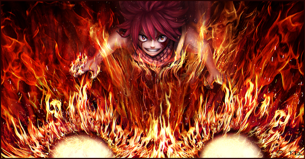 Anime picture 1400x730 with fairy tail natsu dragneel inira single short hair smile wide image pink hair orange eyes tattoo sleeveless magic boy scarf fire