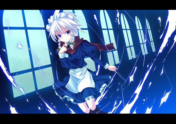 Anime picture 1965x1395 with touhou izayoi sakuya kiyomin highres letterboxed girl