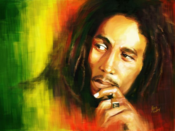 Anime picture 2048x1536 with highres black hair black eyes ring bob marley