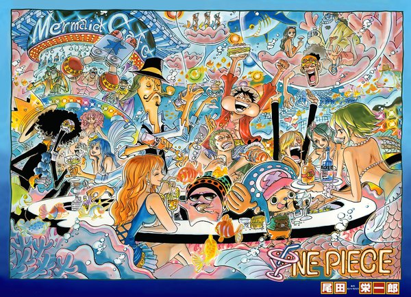 Anime picture 1700x1230 with one piece toei animation nami (one piece) monkey d. luffy nico robin roronoa zoro sanji tony tony chopper usopp franky brook (one piece) jimbei keimi ishilly pappag mero (one piece) hiramera oda eiichirou long hair fringe