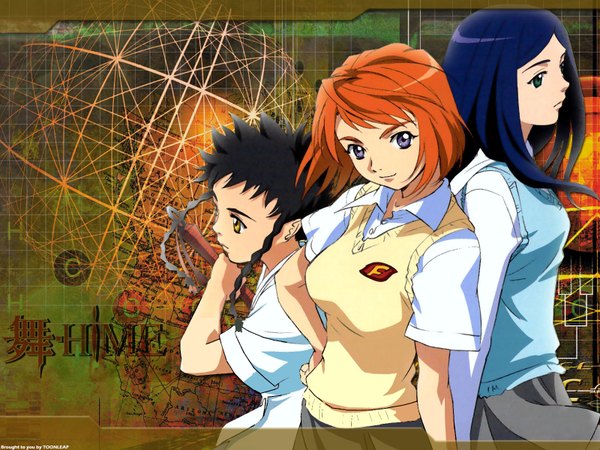 Anime picture 1600x1200 with mai hime sunrise (studio) kuga natsuki tokiha mai minagi mikoto girl