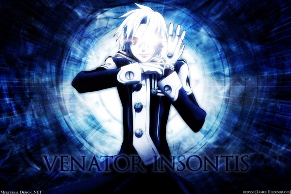 Anime picture 1280x854 with d.gray-man allen walker blue background tagme
