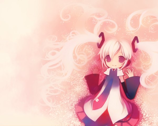 Anime picture 1280x1024 with vocaloid hatsune miku puti devil pink background girl