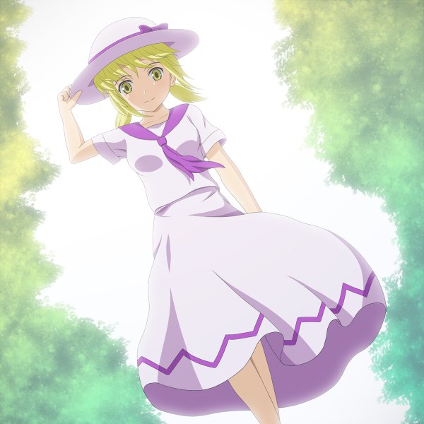 Anime picture 1200x1200 with touhou luize jean0503 single short hair blonde hair yellow eyes girl dress hat